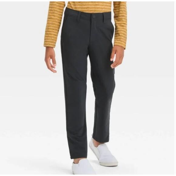 Cat & Jack Boys Slim Fit Quick Dry Performance Uniform Black Pants Size 14 - Picture 1 of 10